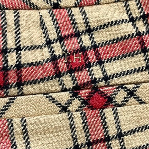 VTG TOMMY HILFIGER Wool Blend Wide Leg Plaid Trouser Pants  90s Y2K  SZ 12 - Picture 6 of 10